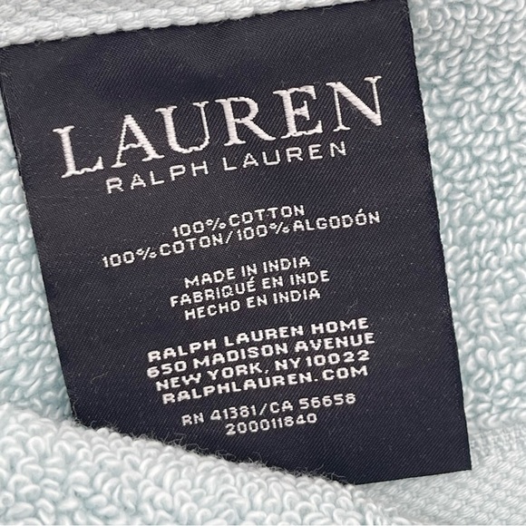 Lauren Ralph Lauren Set of 2 hand towels Aqua Blue NWT - Picture 8 of 8